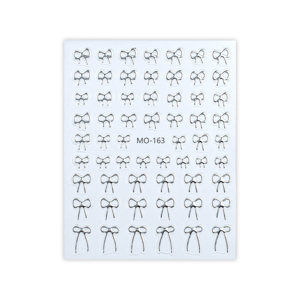 5D Minimalist Embossed Bow Nail Stickers (Black/White/Silver) - VaultDigital