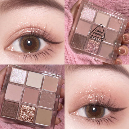 9-Color Warm Neutral Eyeshadow Palette – Matte & Shimmer - VaultDigital