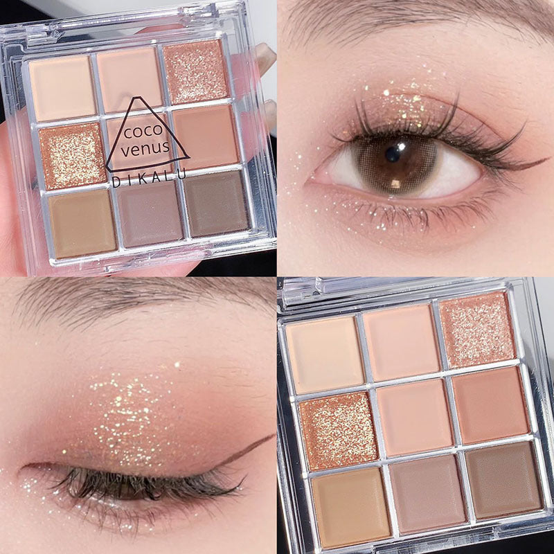 9-Color Warm Neutral Eyeshadow Palette – Matte & Shimmer - VaultDigital