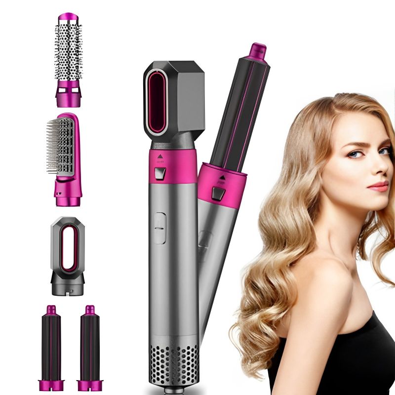 5-in-1 Automatic Hot Air Comb for Curling & Straightening - VaultDigital
