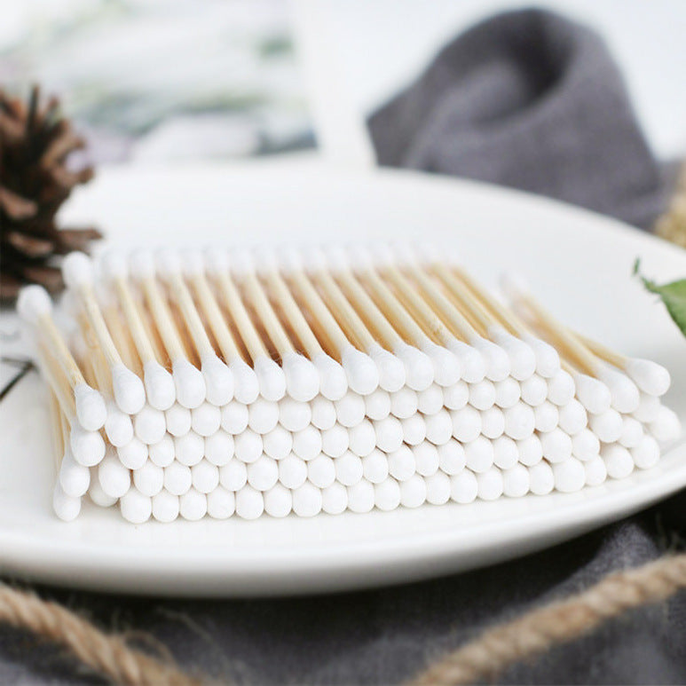 200 Bamboo Cotton Swabs for Makeup and Ear Cleaning - VaultDigital