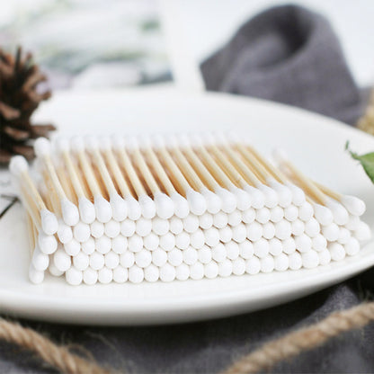 200 Bamboo Cotton Swabs for Makeup and Ear Cleaning - VaultDigital