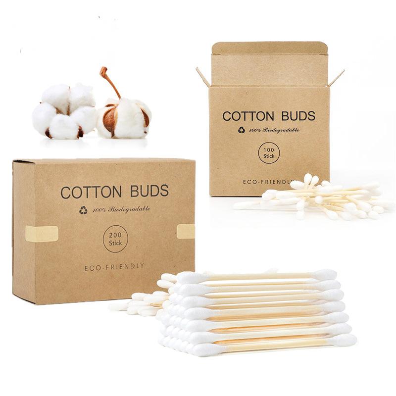 200 Bamboo Cotton Swabs for Makeup and Ear Cleaning - VaultDigital