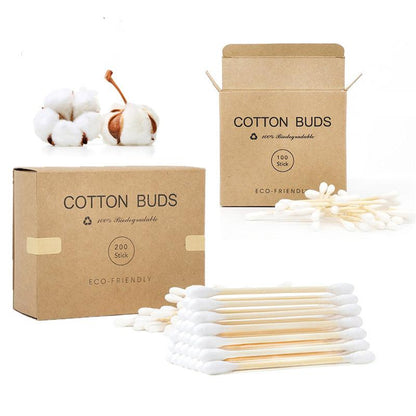 200 Bamboo Cotton Swabs for Makeup and Ear Cleaning - VaultDigital