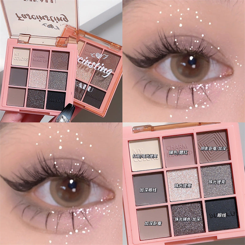 9-Color Warm Neutral Eyeshadow Palette – Matte & Shimmer - VaultDigital