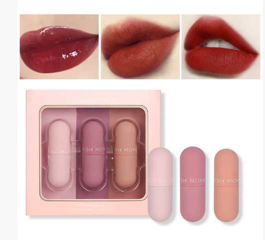 3-Piece Matte Lip Gloss Set - Non-Stick to Cup - VaultDigital