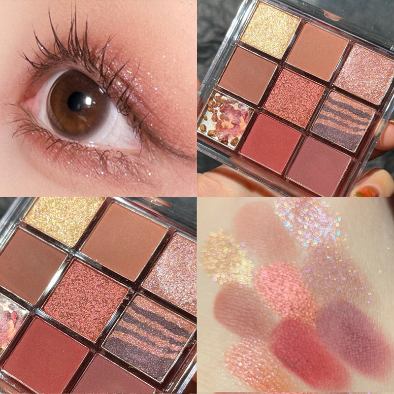9-Color Warm Neutral Eyeshadow Palette – Matte & Shimmer - VaultDigital