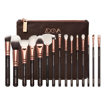 15-Piece Pink Rose Gold Makeup Brush Set - VaultDigital