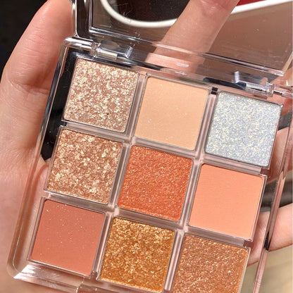 9-Color Warm Neutral Eyeshadow Palette – Matte & Shimmer - VaultDigital