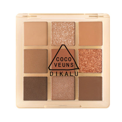 9-Color Warm Neutral Eyeshadow Palette – Matte & Shimmer - VaultDigital