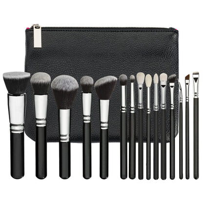 15-Piece Pink Rose Gold Makeup Brush Set - VaultDigital