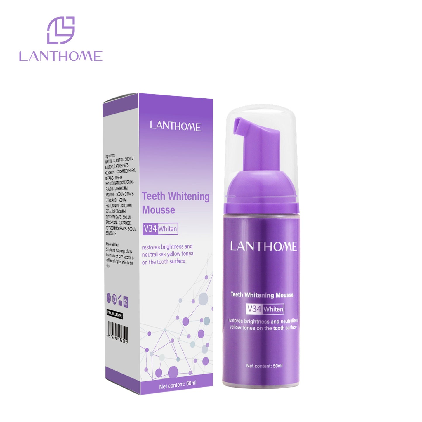 Lanthome V34 Teeth Whitening Mousse for Oral Care - VaultDigital
