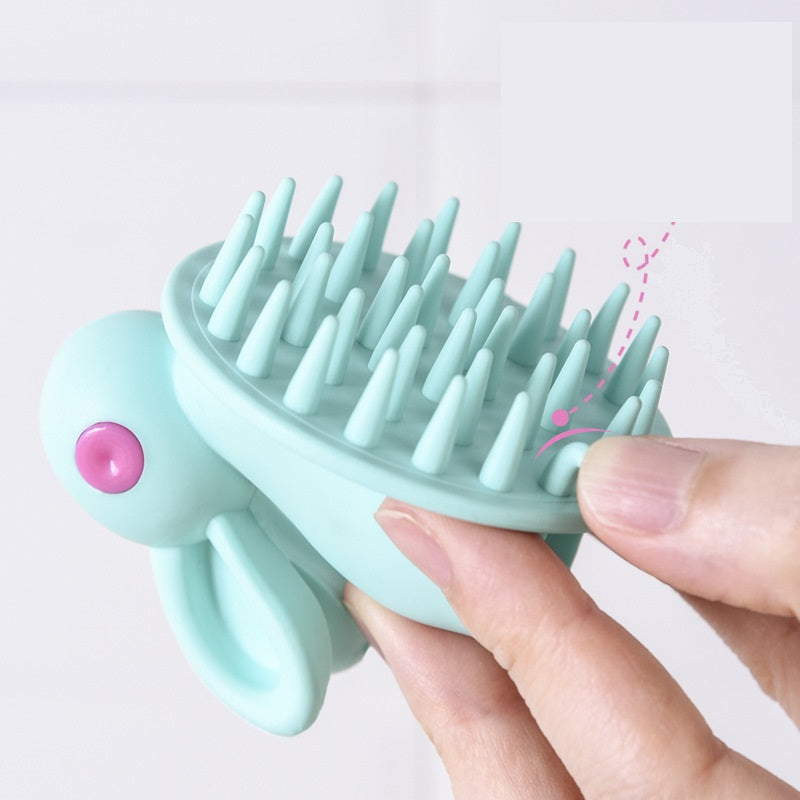 Soft Rubber Shampoo Brush for Kids' Scalp Massage - VaultDigital
