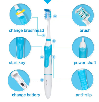 Electric Toothbrush C6 with 2 Soft Brush Heads - VaultDigital